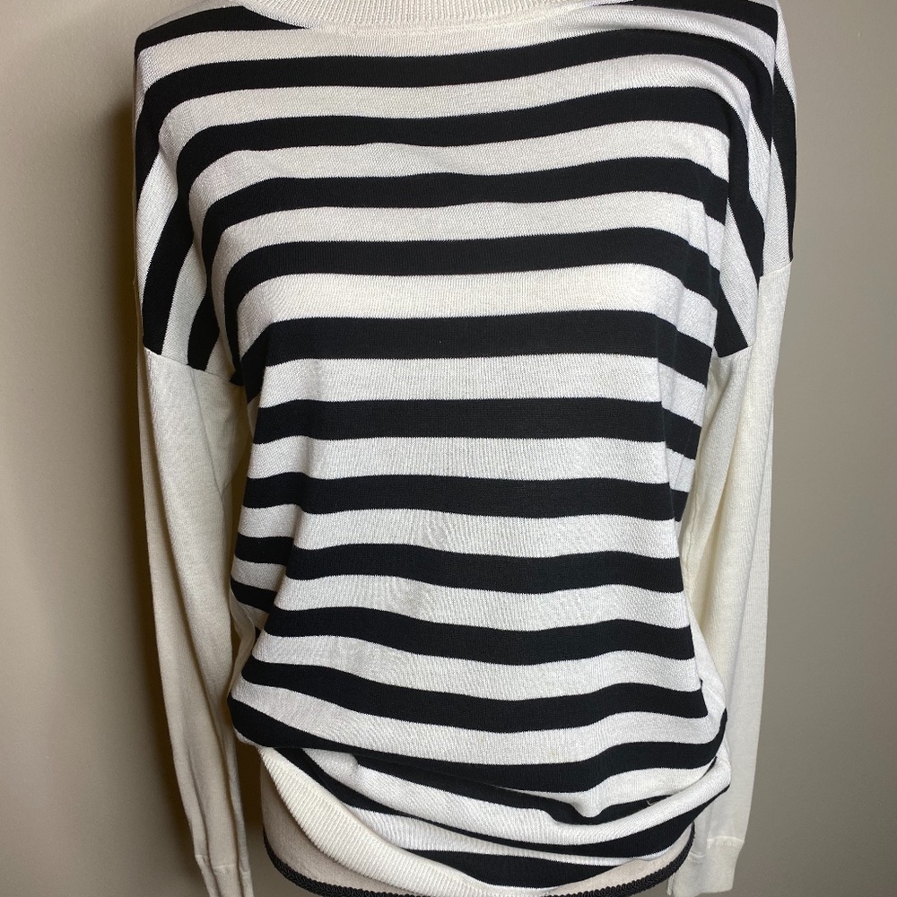 Talbots Spring Collection Striped Front Sweater